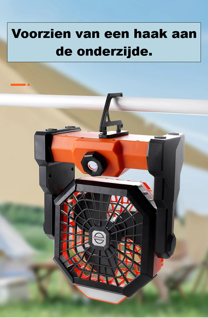Draagbare ventilator met LED-verlichting